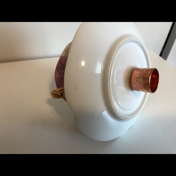 Handmade Vintage Iridescent Tea Cup Bird Feeder - Picture 3 of 5